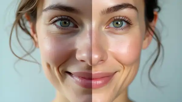 مقارنة الصور قبل وبعد باستخدام FaceApp.